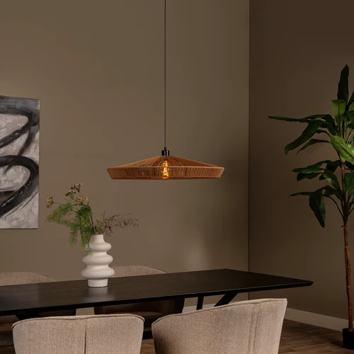 Lucide YUNKAI - Lámpara colgante - Ø 70 cm - 1xE27 - Natural - ambiente 1